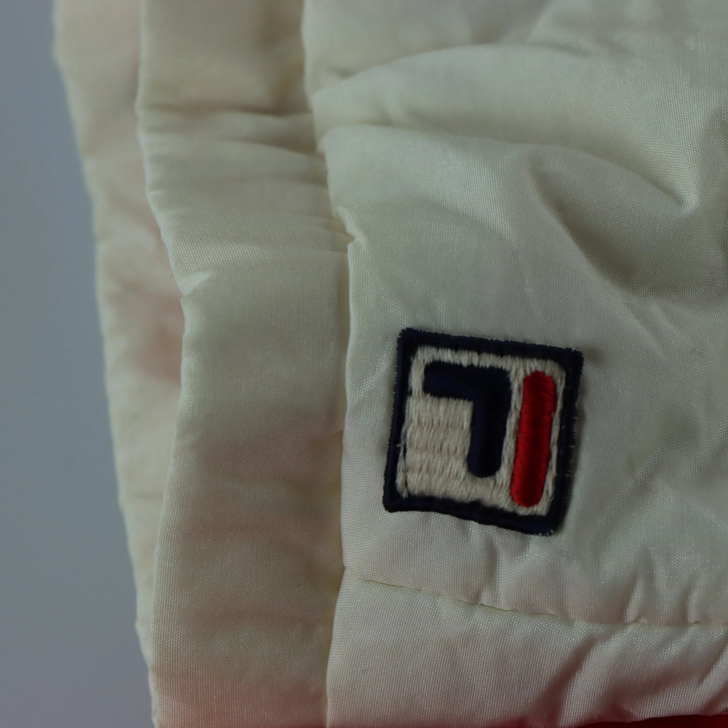 FILA Retro Embroidered Logo Italy Made Red & White Jacket (M-L) - Vintage Sole Melbourne