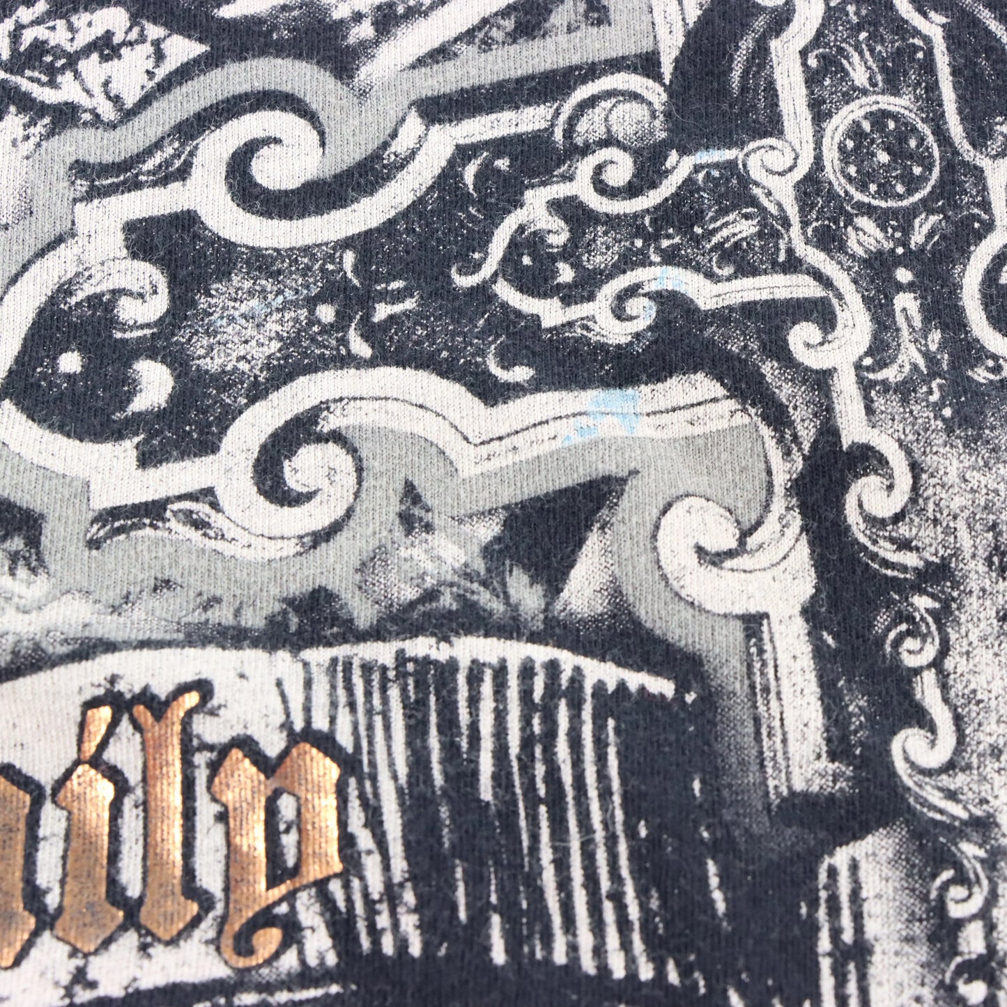 XZAVIER "Family Tradition" Bronze Foil Detail Y2K Style USA Made Cross Dagger T-Shirt (S)