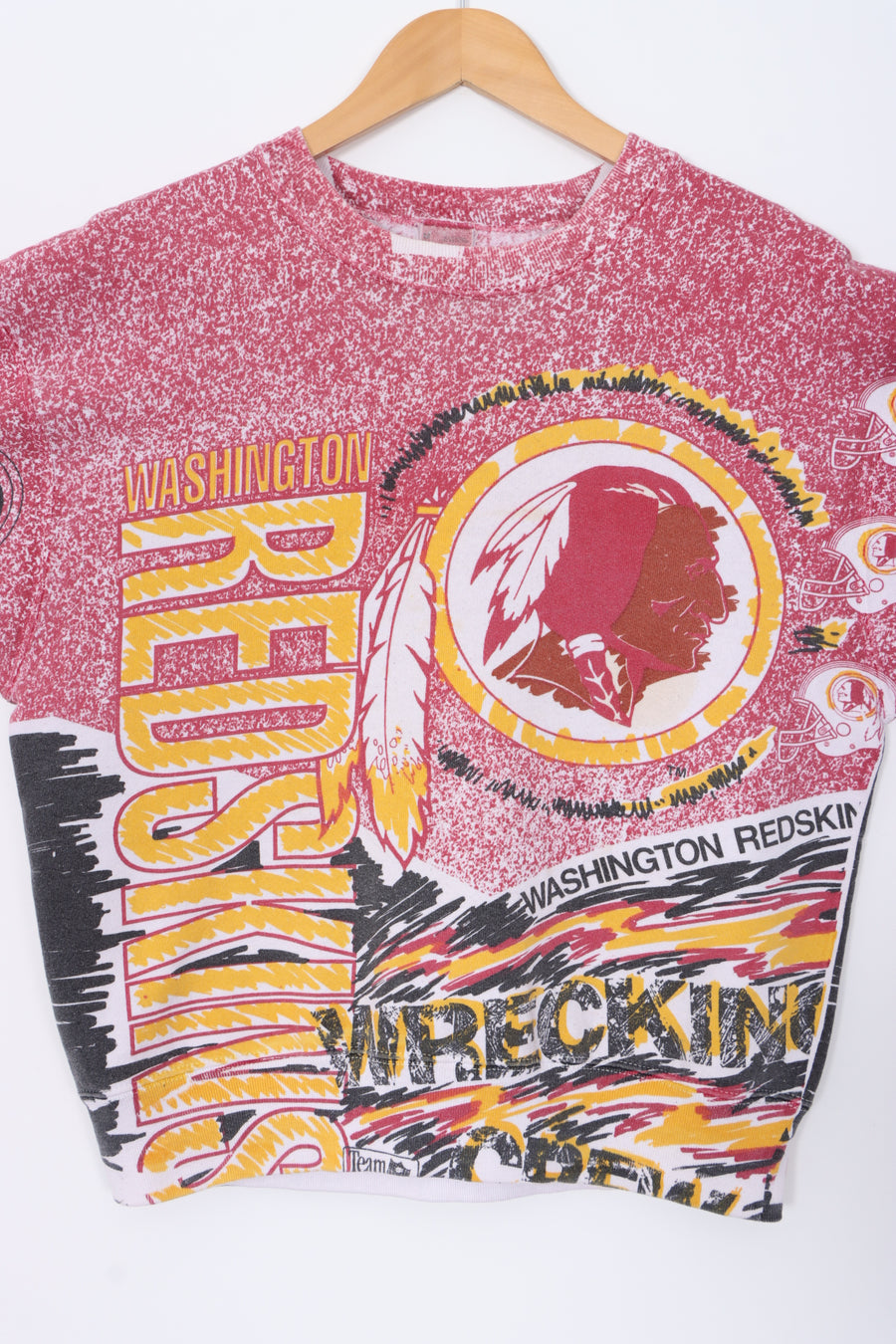 NFL Washington Redskins 90s 'Wrecking Crew' All Over Sweatshirt USA Made (S)