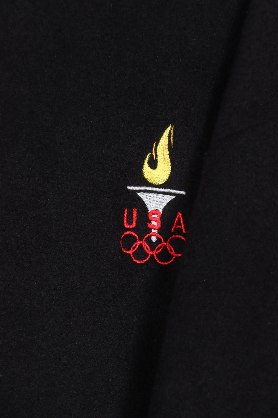 USA Olympics Embroidered Black Full Zip Fleece USA Made (XL)