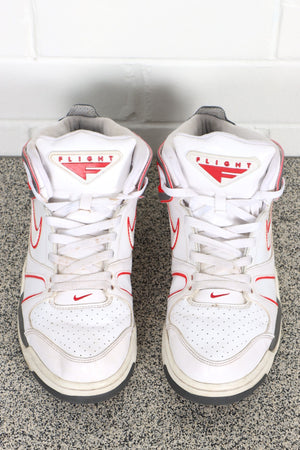 NIKE Air 'Flight Falcon' White Grey Red Mid Sneakers (11)