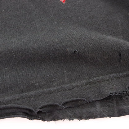 Vintage AFFLICTION 'American Customs' Wheel & Headdress Skull Velvet Detail Black Tee USA Made (M)
