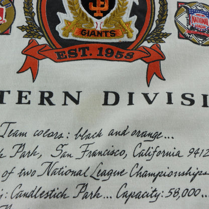 Vintage 1991 San Francisco Giants Embroidered Patch Single Stitch Tee USA Made (M-L)