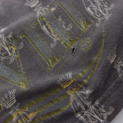 Vintage CHRISTIAN AUDIGIER Double Panther Embellished Cream & Grey Y2K T-Shirt USA Made (XL-XXL)