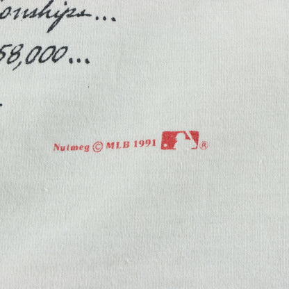 Vintage 1991 San Francisco Giants Embroidered Patch Single Stitch Tee USA Made (M-L)