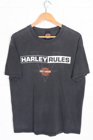 HARLEY DAVIDSON "Harley Rules" 90s California Front Back T-Shirt USA Made (L)