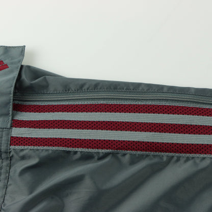 ADIDAS Embroidered Logo 3 Stripe Grey & Burgundy Track Pants (XL) - Vintage Sole Melbourne