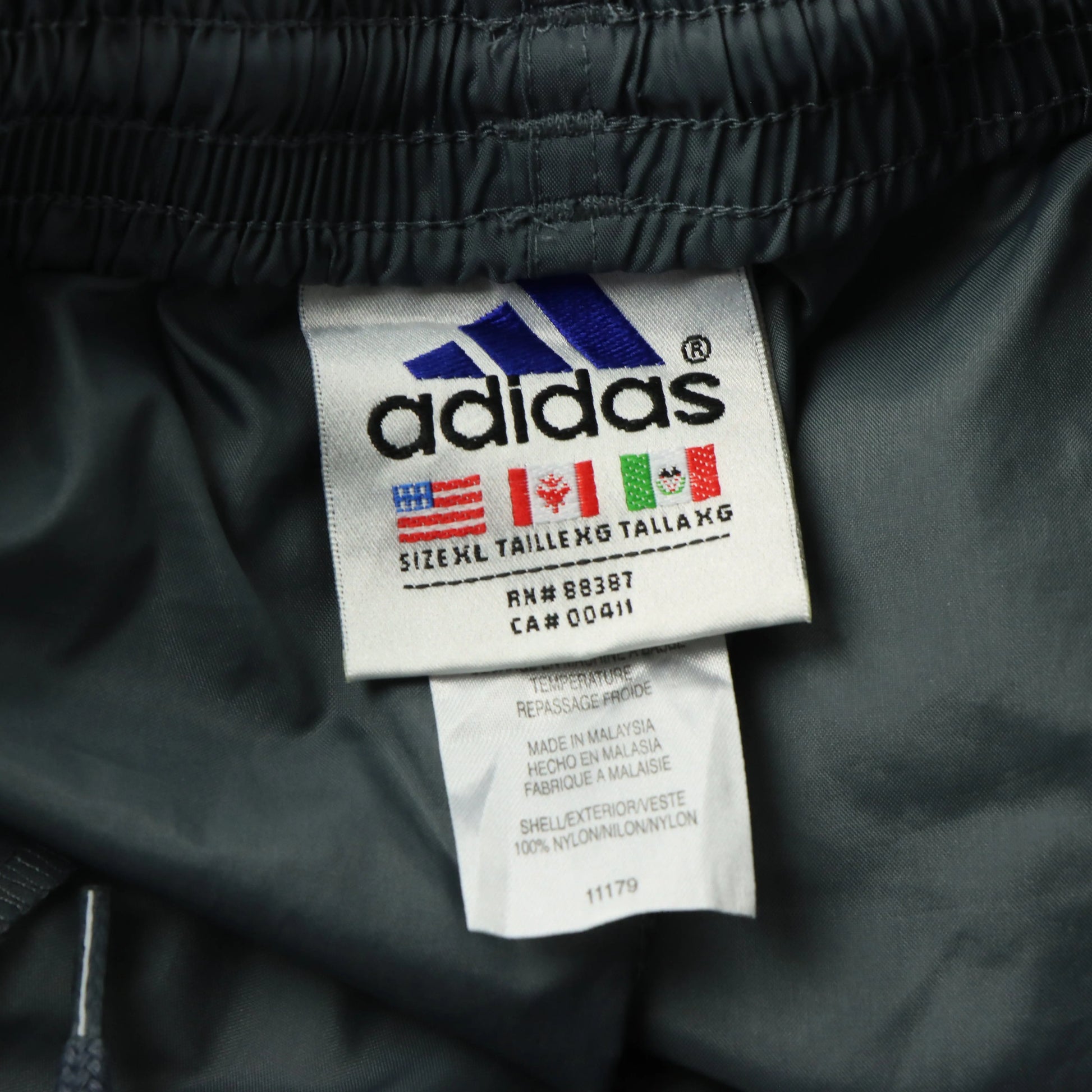 ADIDAS Embroidered Logo 3 Stripe Grey & Burgundy Track Pants (XL) - Vintage Sole Melbourne