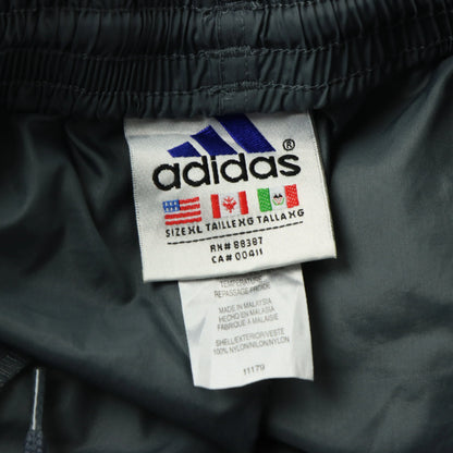 ADIDAS Embroidered Logo 3 Stripe Grey & Burgundy Track Pants (XL) - Vintage Sole Melbourne