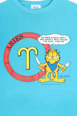 Vintage Garfield 1978 Aries Zodiac Single Stitch T-Shirt USA Made (XL)