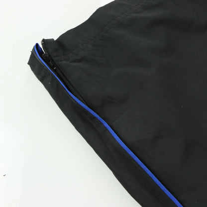 NIKE Embroidered Swoosh Blue Stripe Black Track Pants (XL) - Vintage Sole Melbourne