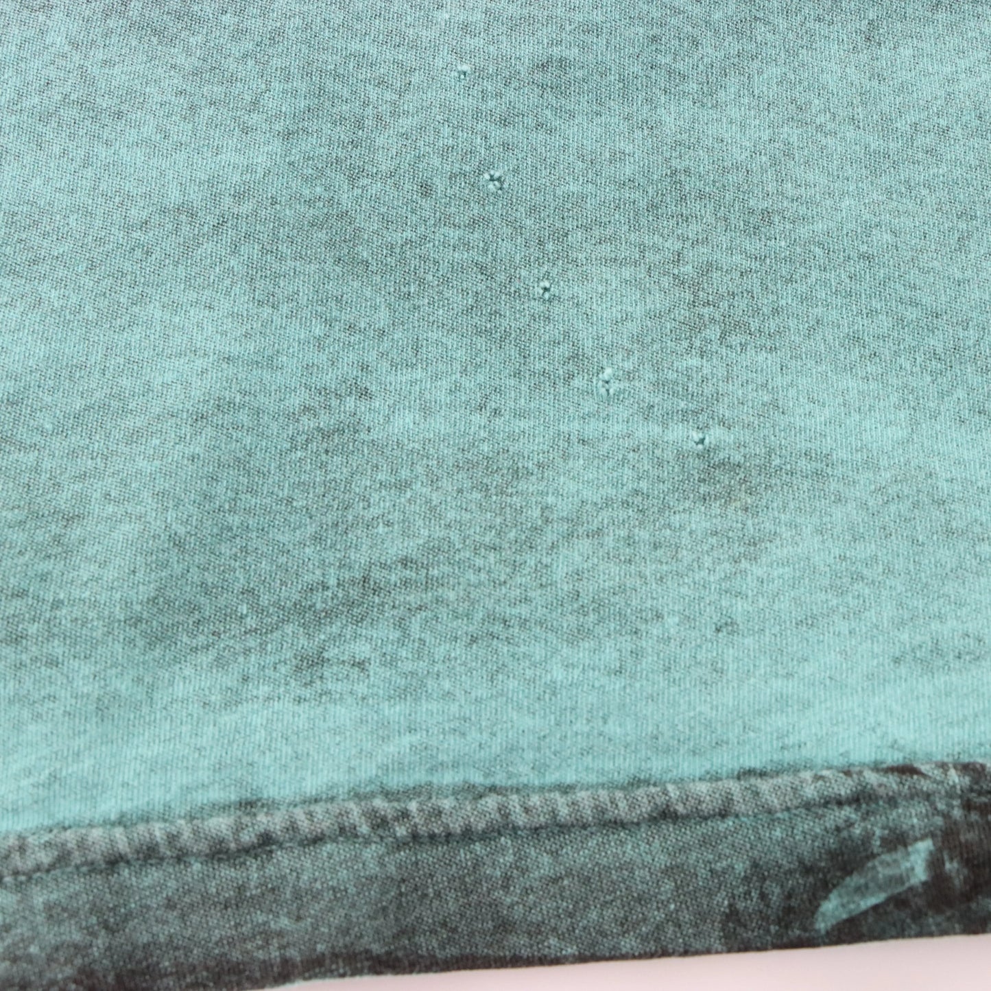 AFFLICTION 'American Customs' Vintage Turquoise & Black Velvet Detail USA Made Y2K Tee (M TALL)