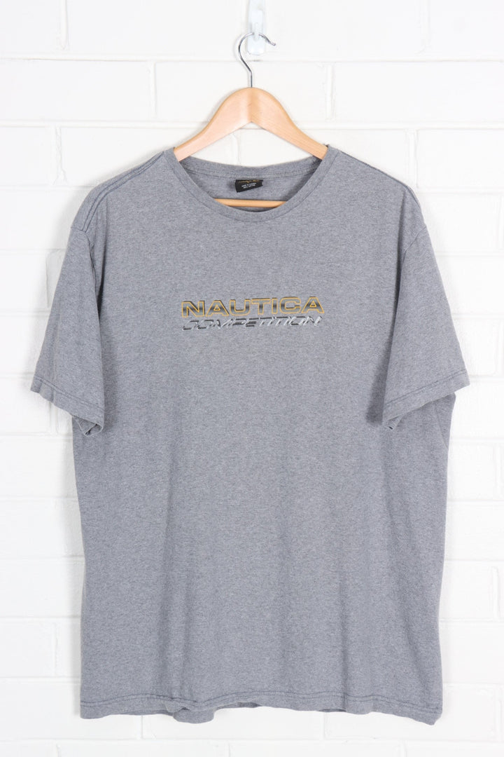 NAUTICA Competition  Grey & Yellow Spell Out Canadian Made Tee (XL)