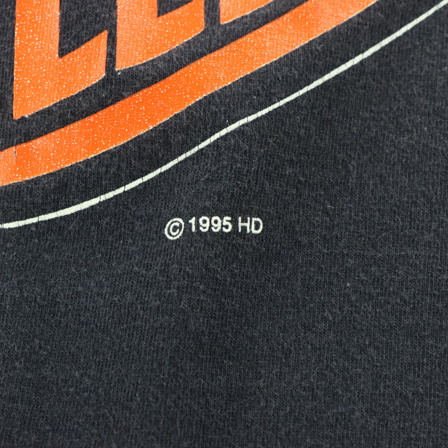 HARLEY DAVIDSON Vintage 1995 "Harley Country" Black Single Stitch T-Shirt (M TALL)