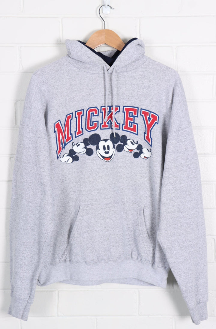 DISNEY Mickey Mouse Spell Out Varsity Hoodie USA Made (XL)