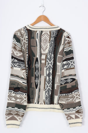 PROTEGE Brown Tones Coogi Style 3D Sweater Knit (L)