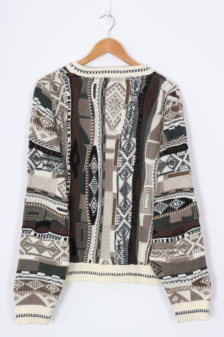 PROTEGE Brown Tones Coogi Style 3D Sweater Knit (L)