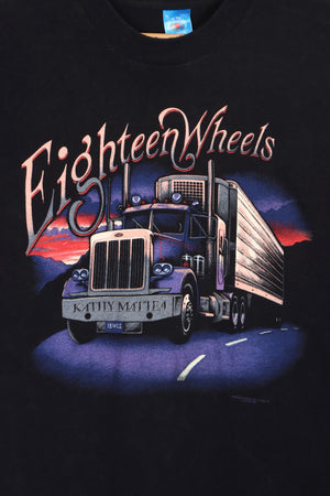 Kathy Mattea 'Eighteen Wheels' 80s Front Back Single Stitch T-Shirt USA Made (XL)