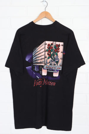 Kathy Mattea 'Eighteen Wheels' 80s Front Back Single Stitch T-Shirt USA Made (XL)