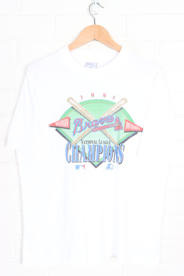 MLB Atlanta Braves 1991 Champions Single Stitch T-Shirt USA Made (L)