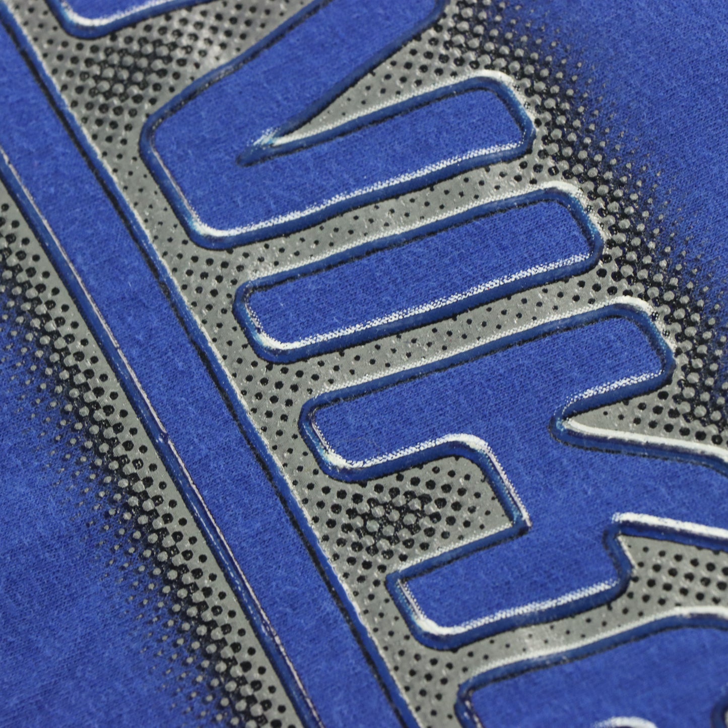 NIKE Y2K Spell Out Silver Underline Logo Blue Tee (L)