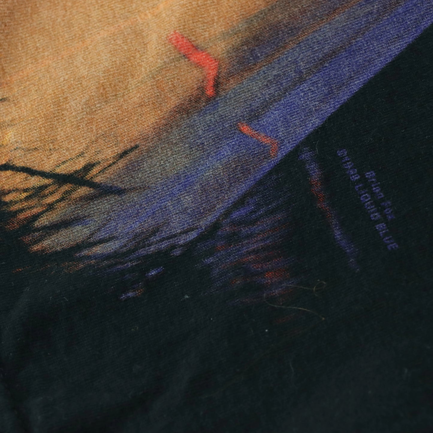 Vintage 1998 LIQUID BLUE American Indian Bear All Over Print Black T-Shirt (L)