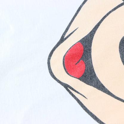 Vintage MINNIE MOUSE Big Face Disney Cartoon Single Stitch White T-Shirt (XL-XXL)