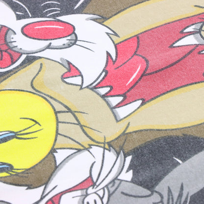 Vintage LOONEY TUNES Large Cartoon Characters Jerry Leigh Single Stitch White T-Shirt (XXL)