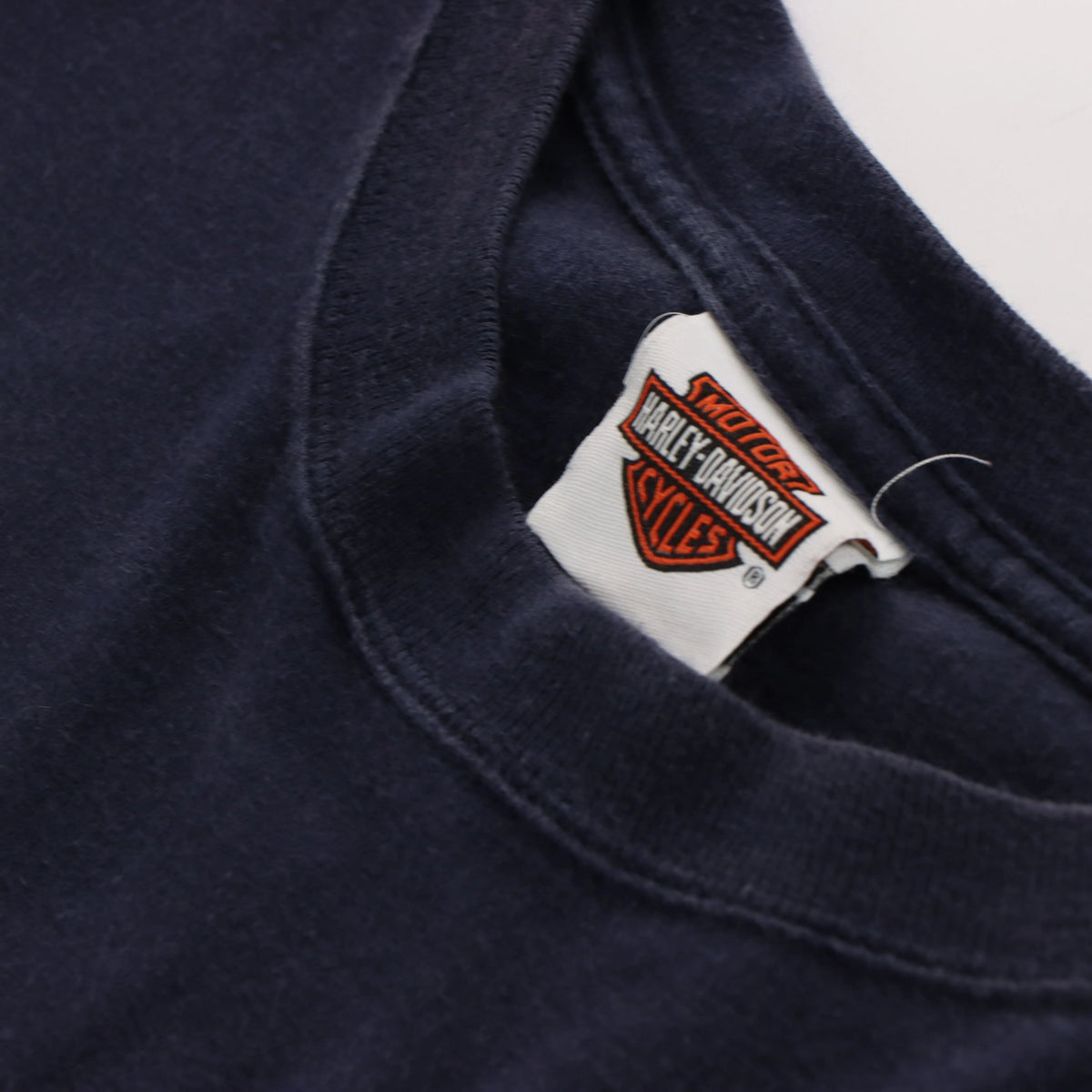 Vintage HARLEY DAVIDSON Y2K Blue Flame Navy USA Made T-Shirt (XL)