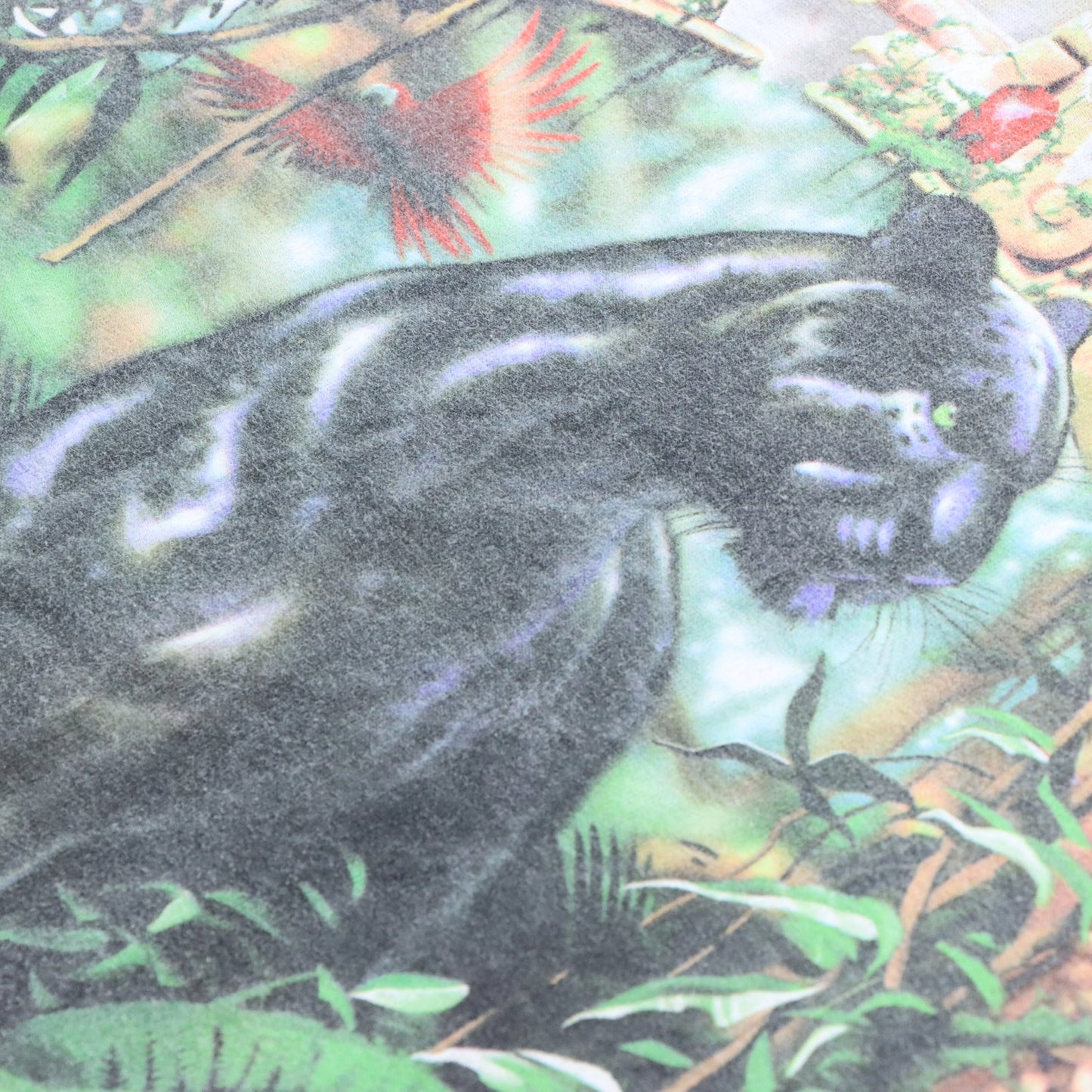 Vintage LIQUID BLUE Black Panther Jungle Tie Dye All Over Print T-Shirt (L-XL)