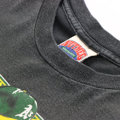 Vintage OAKLAND A'S Dave Stewart MLB USA Made Grey Baseball T-Shirt (XL)
