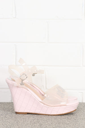 JUICY COUTURE Pink Jelly Wedge Heels (6.5)