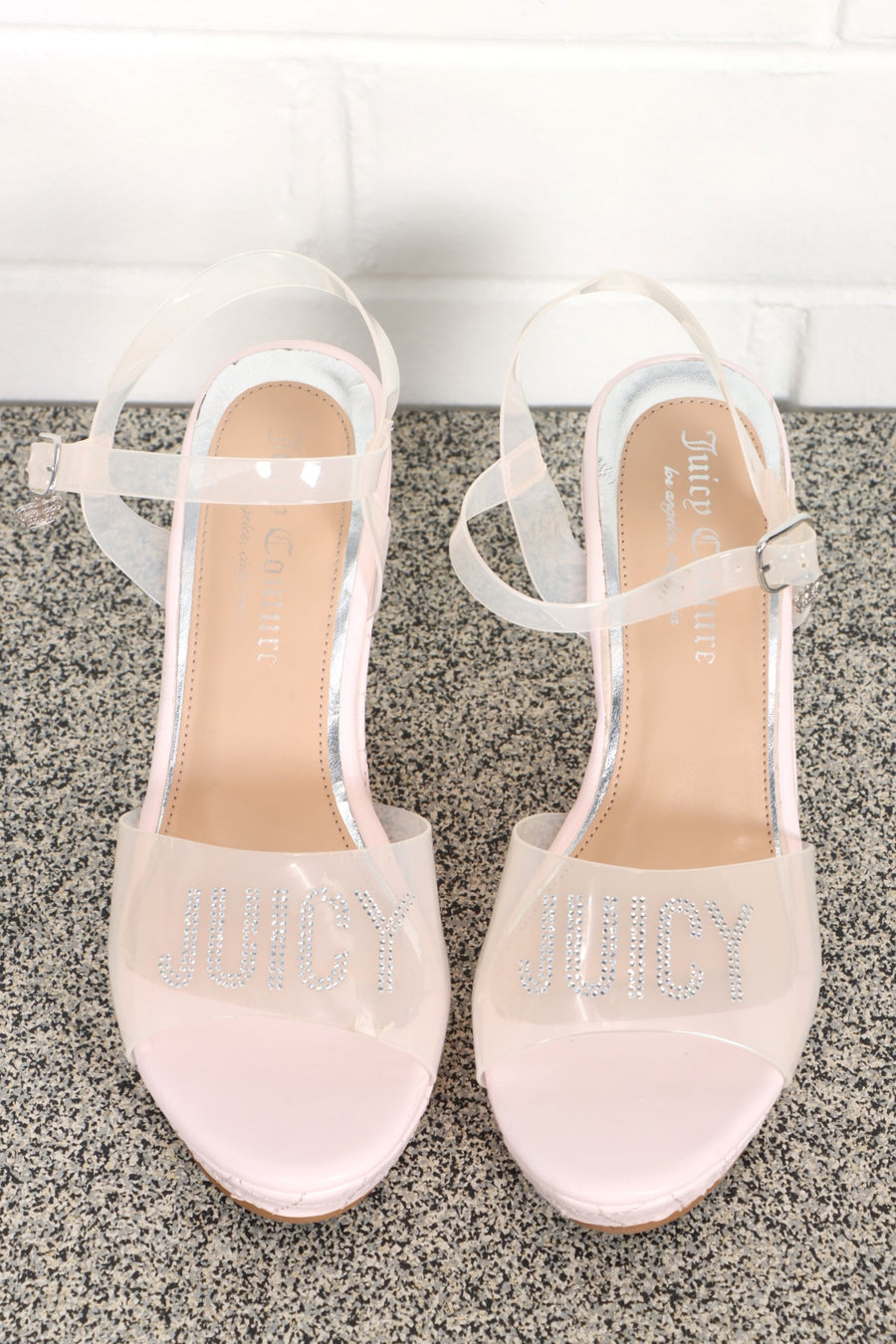 JUICY COUTURE Pink Jelly Wedge Heels (6.5)