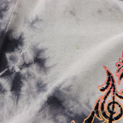 AFFLICTION Rainbow Spell Out Logo & Fleur-De-Lis Grey Tie-Dye Vintage Y2K T-Shirt (XXL)
