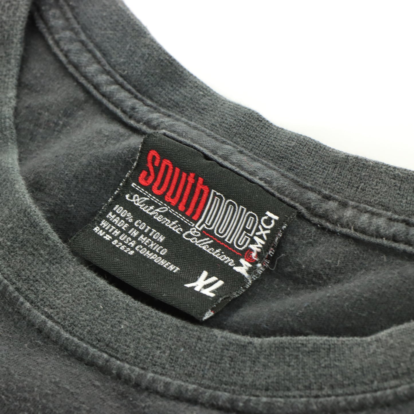 SOUTH POLE Y2K Plaid Logo Grunge 'Authentic Collection' Faded Tee (XL)
