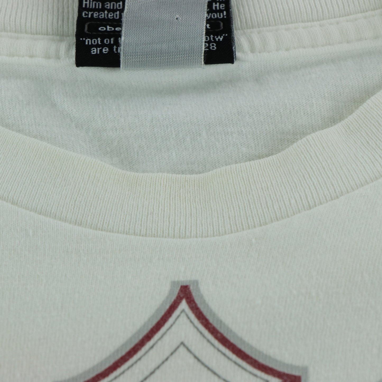 NOT OF THIS WORLD Bible Verses & Cross Graphic White Y2K Style T-Shirt (M-L)