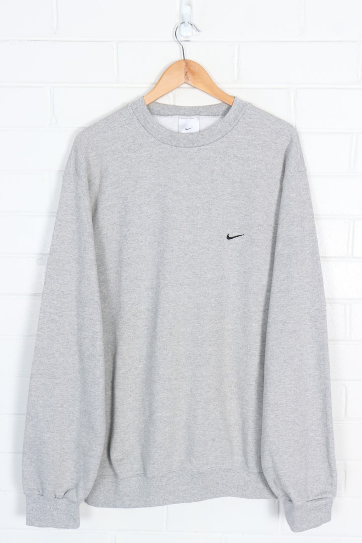 NIKE Embroidered Black & Grey Classic Sweatshirt (XL)