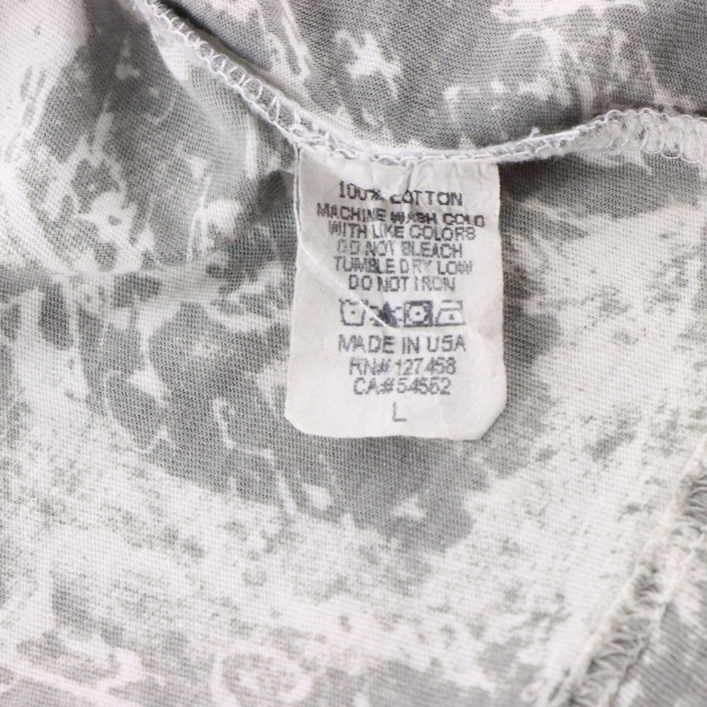 AFFLICTION Velvet Spell Out Logo 'Lost Souls' Reversible USA Made Grey & White Vintage Y2K T-Shirt (L TALL)