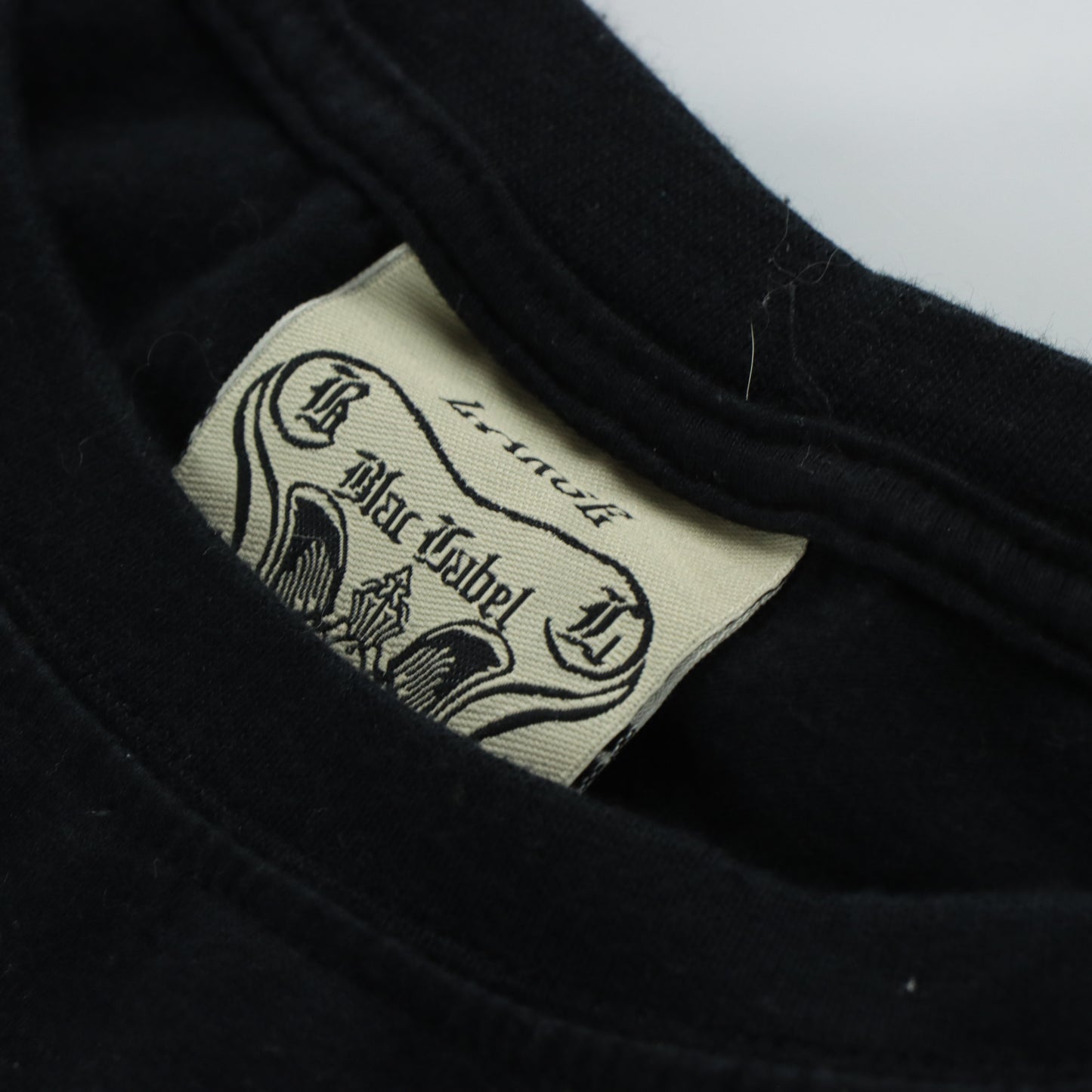 BLACK LABEL Y2K Grunge Wing Cross Hardware Black Tee (L)