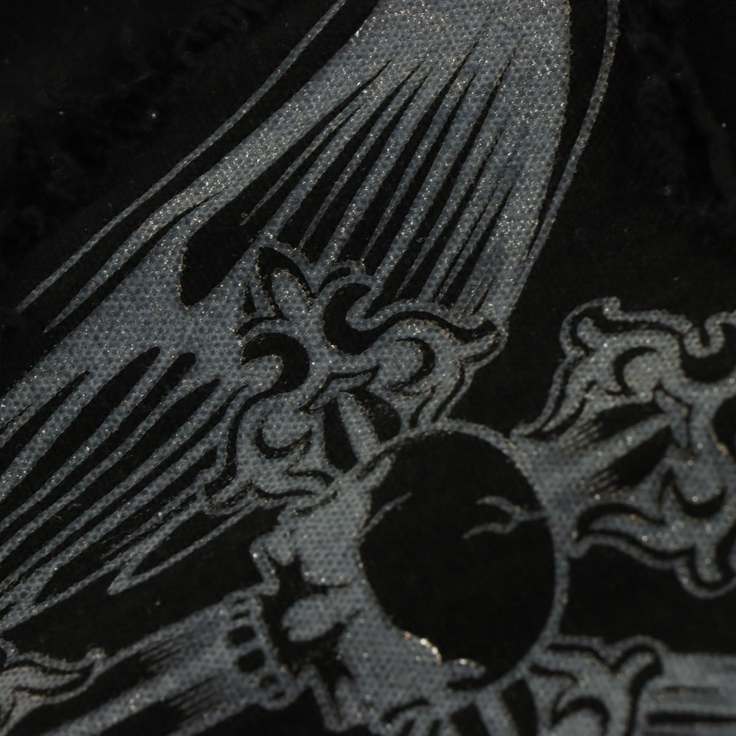 BLACK LABEL Y2K Grunge Wing Cross Hardware Black Tee (L)