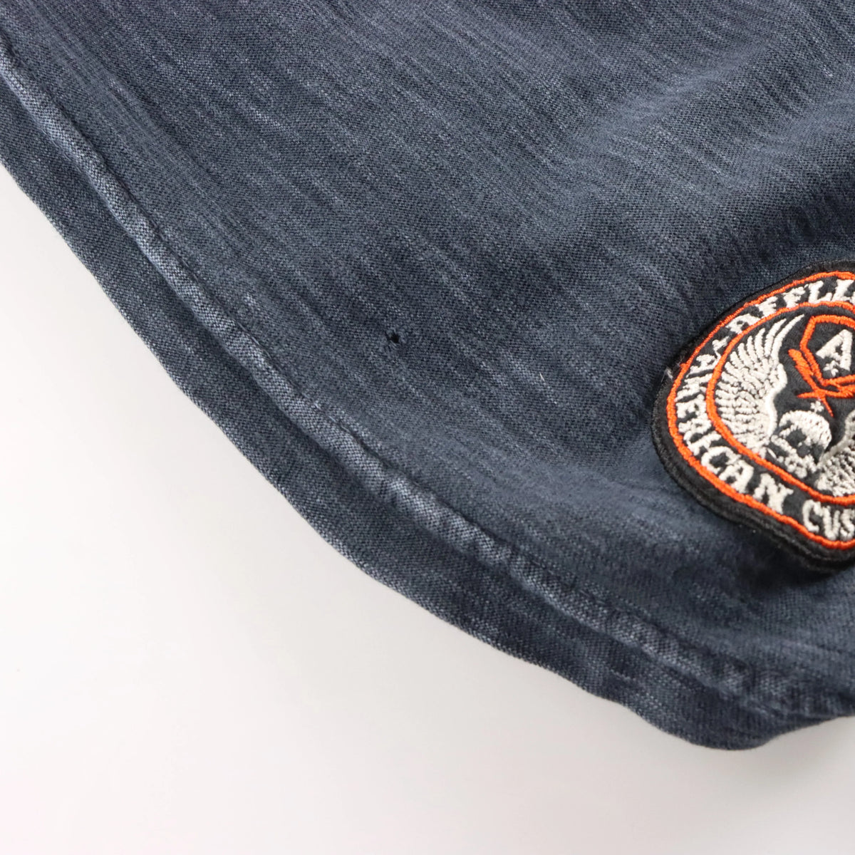Vintage AFFLICTION 'American Customs' 1/4 Button Winged Skull Cross Y2K T-Shirt USA Made (XL)