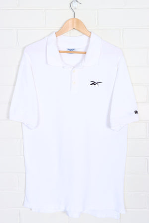 REEBOK Knit Texture Embroidered White Tall Polo Shirt (M)