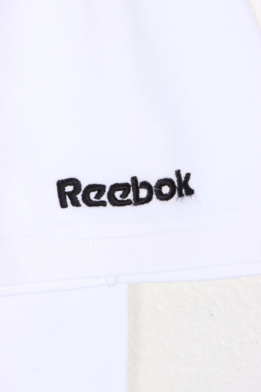 REEBOK Knit Texture Embroidered White Tall Polo Shirt (M)