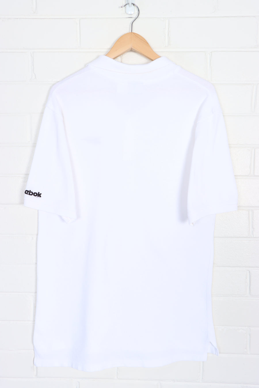 REEBOK Knit Texture Embroidered White Tall Polo Shirt (M)