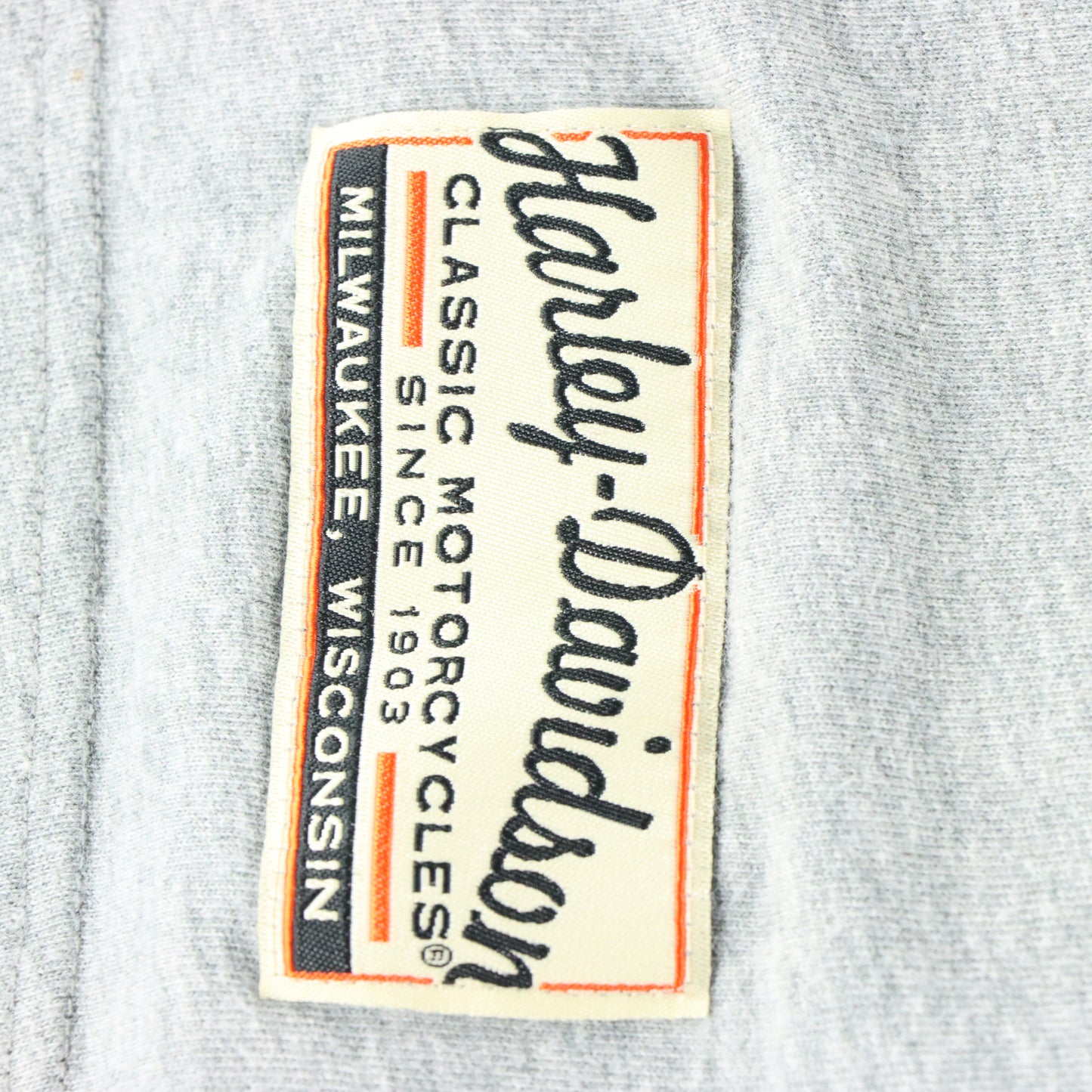 HARLEY DAVIDSON Y2K Embroidered Logo Grey Ringer Motorcycle T-Shirt (XL)