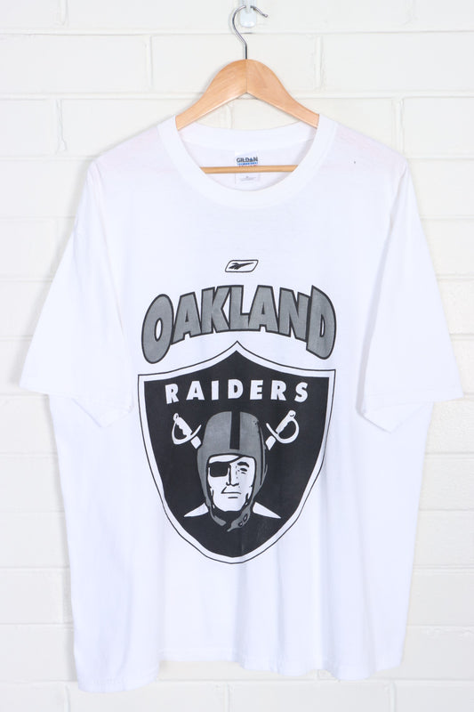 NFL Oakland Raiders #18 Randy Moss Big Logo BOOTLEG Reebok T-Shirt (XL)