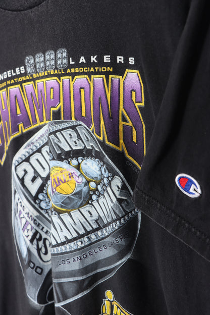 CHAMPION NBA 2000 Finals Los Angeles Lakers Black Tee (L)