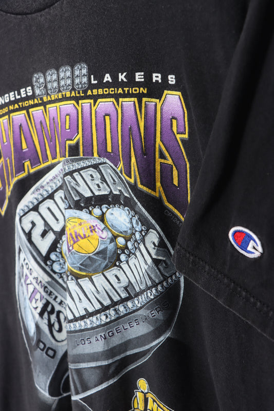 CHAMPION NBA 2000 Finals Los Angeles Lakers Black Tee (L)