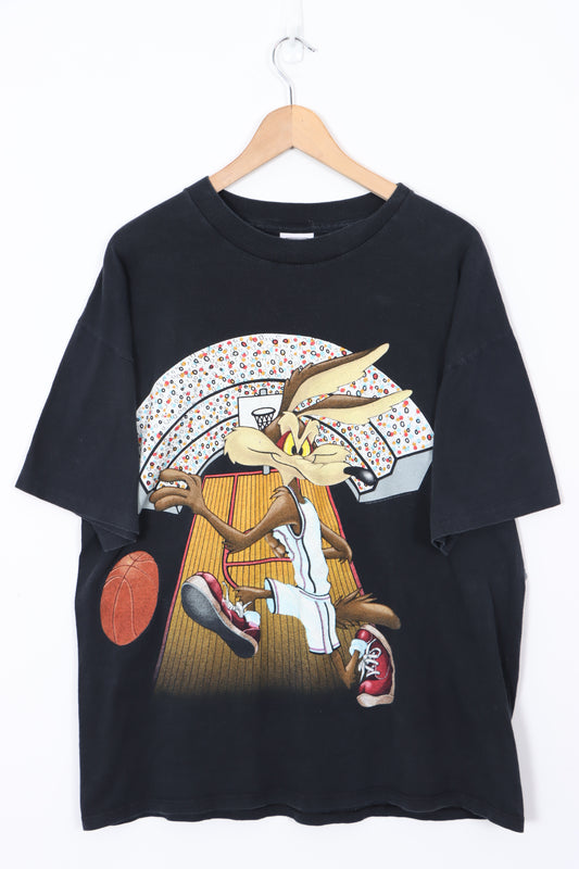 Looney Tunes Wile E. Coyote Basketball Back Front Graphic Tee (L-XL)