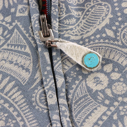 ECKO UNLTD Reversible Embroidered Cuff Y2K Vintage Paisley Hoodie Sweatshirt (XXXL)